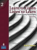 Learn To Listen, Listen To Learn 2: Academic Listening And Note-Taking (Student Book And Classroom Audio Cd) (3Rd Edition)